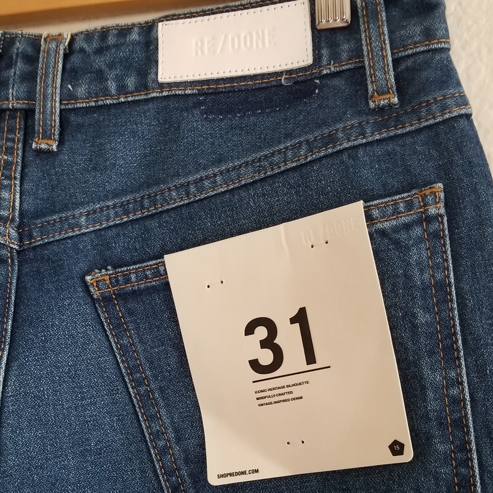 RE/DONE Classic 70's Cigarette Jeans Size 31 Mid Wash Blue - Picture 8 of 13